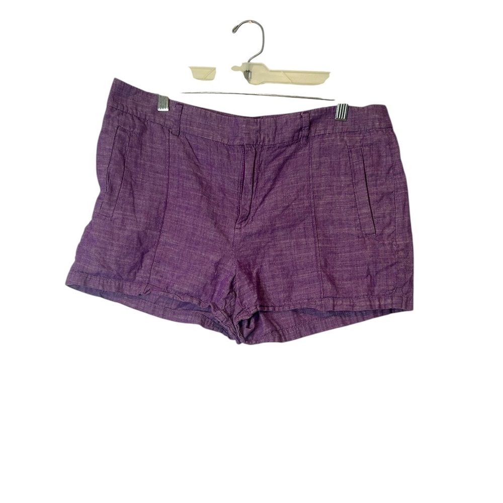 Madewell Purple Bermudas with Textured Cotton Blend